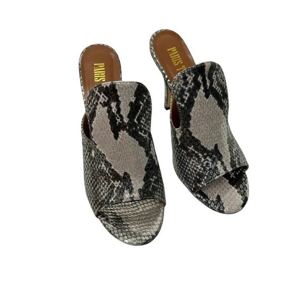 PARIS TEXAS Snake Effect Mules - Picture 1 of 7